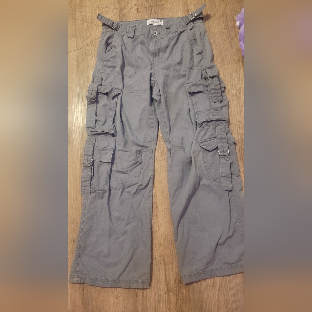 Ladies Gray Cargo Pants Size 3